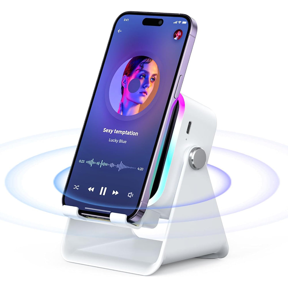 Wireless Charging Phone Stand with Bluetooth Speaker