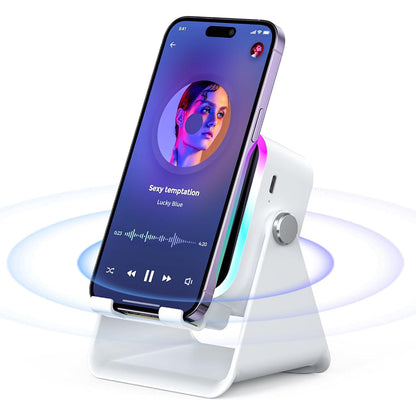 Wireless Charging Phone Stand with Bluetooth Speaker