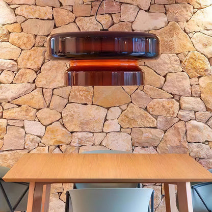 Unique Handblown Glass Hanging Lamp with Natural Shape