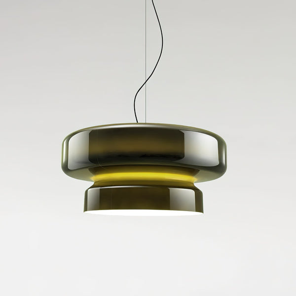 Unique Handblown Glass Hanging Lamp with Natural Shape