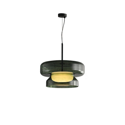 Unique Handblown Glass Hanging Lamp with Natural Shape