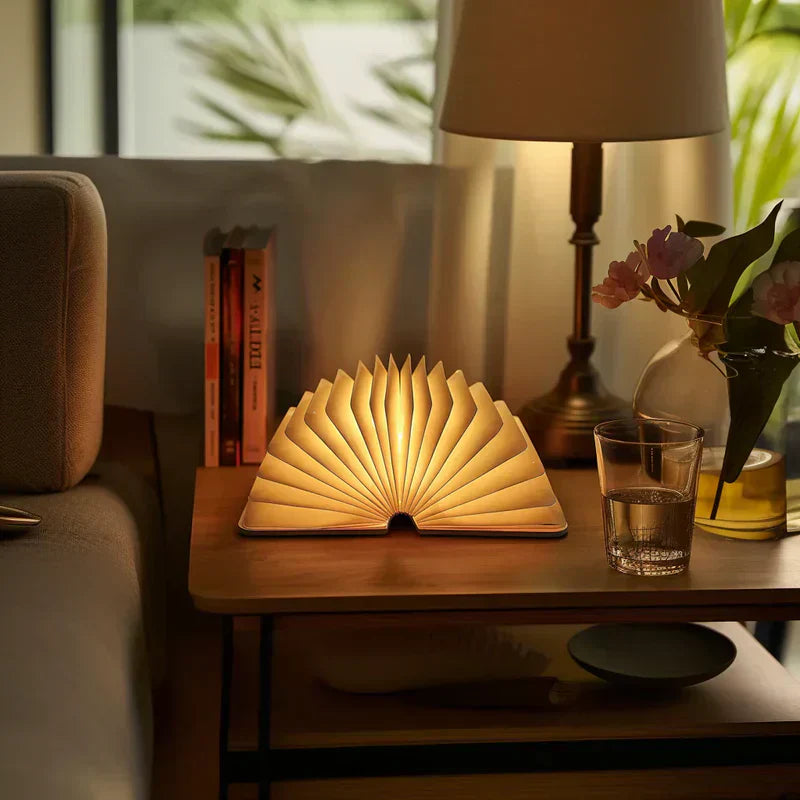 Portable Wooden LED Reading Light for Bedside Use