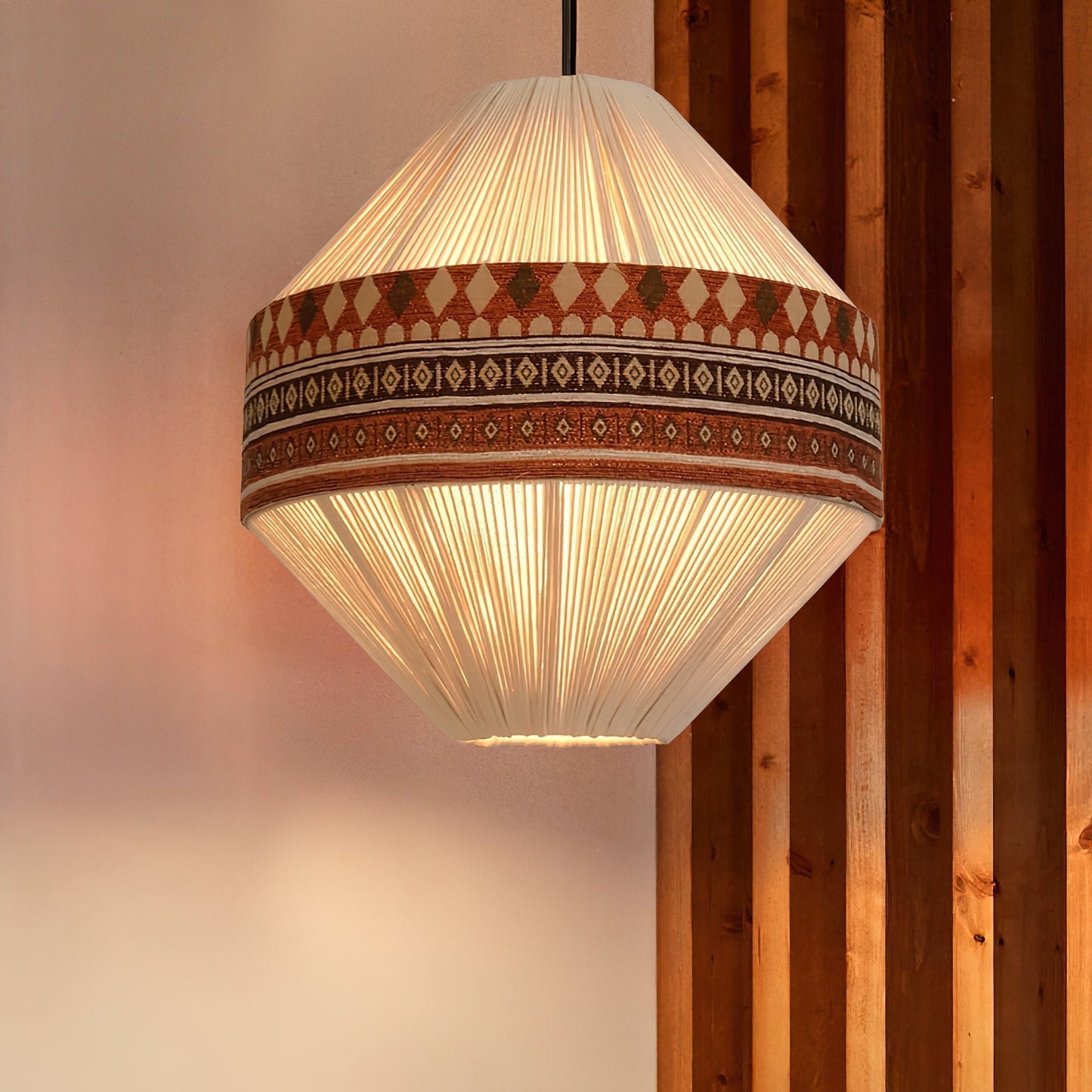 Chic Textured Shade Hanging Lamp