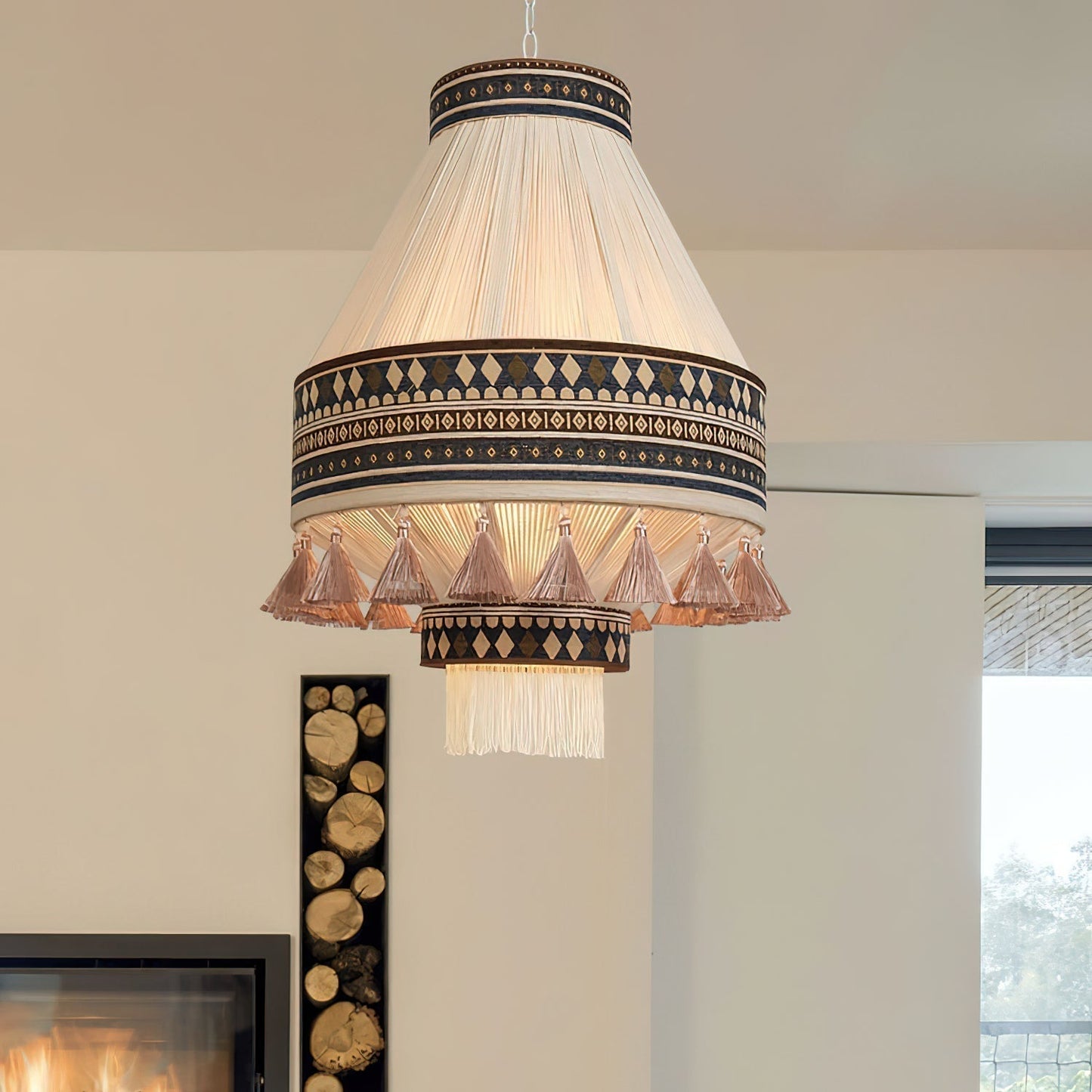 Chic Textured Shade Hanging Lamp