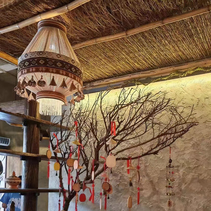 Chic Textured Shade Hanging Lamp