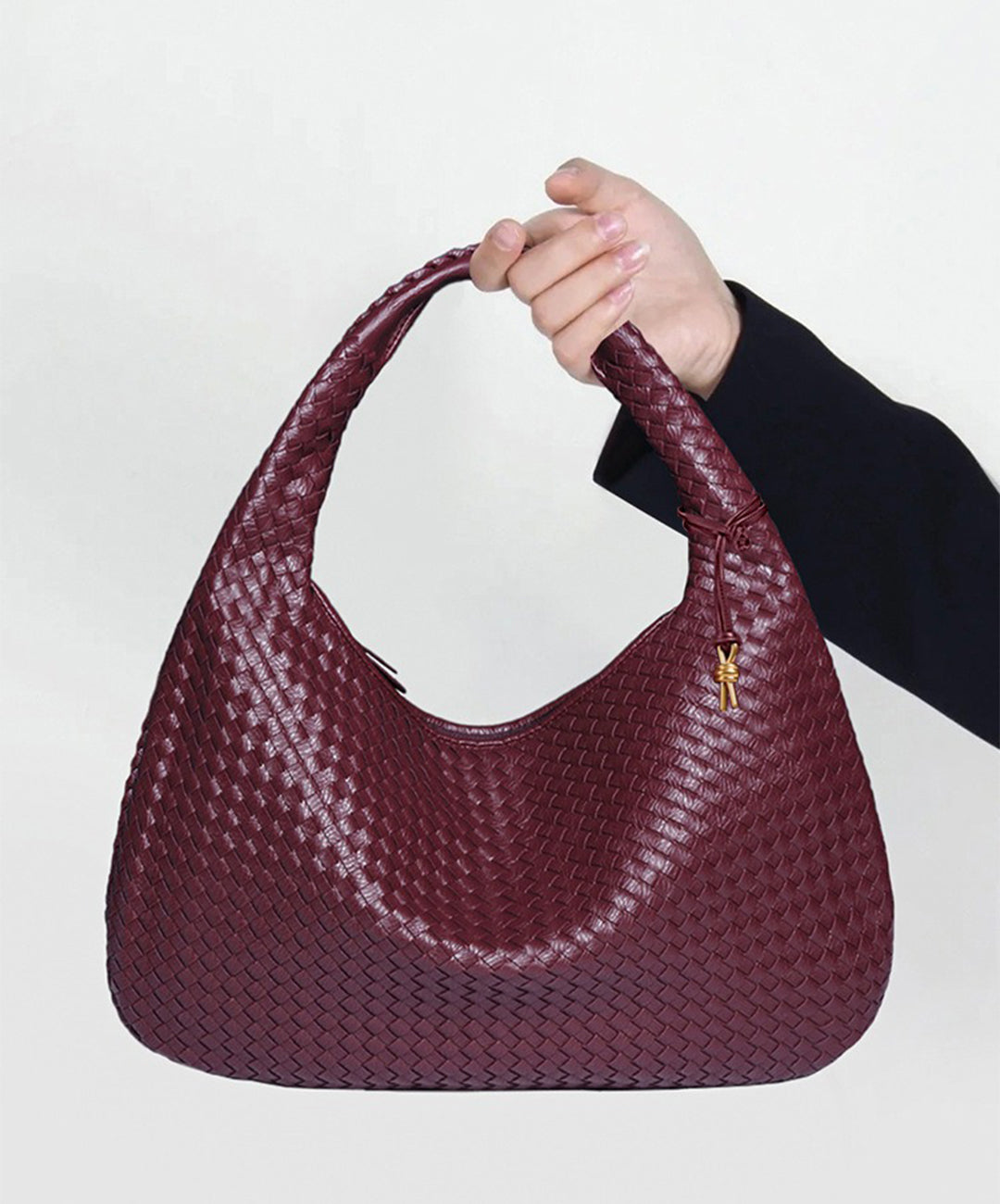 Red Faux Leather Tote Handbag 18x13x8in