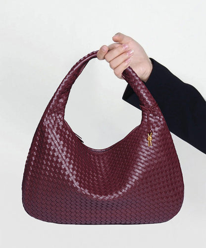 Red Faux Leather Tote Handbag 18x13x8in