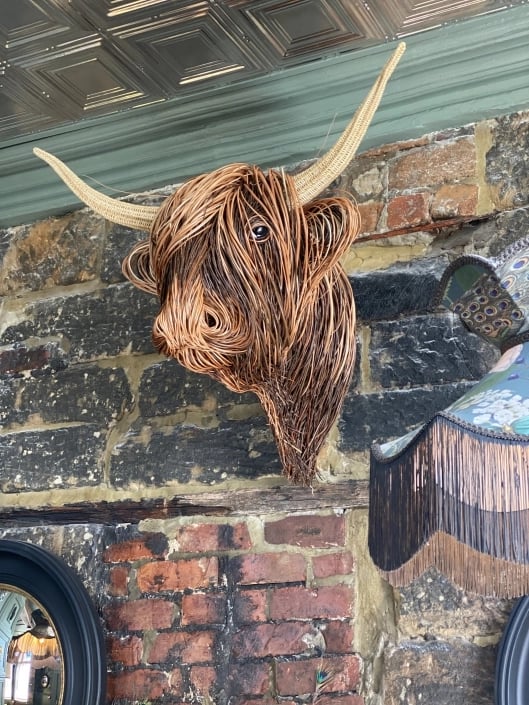 BovineElegance | Rustic Chic Cow Wall Sculpture for Home Décor 1