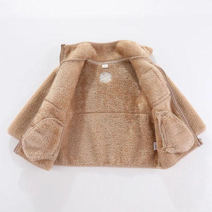 Boys Winter Jacket Warm Fleece Zipper Outerwear for Autumn Winter 4