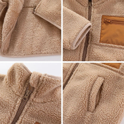 Boys Winter Jacket Warm Fleece Zipper Outerwear for Autumn Winter 5