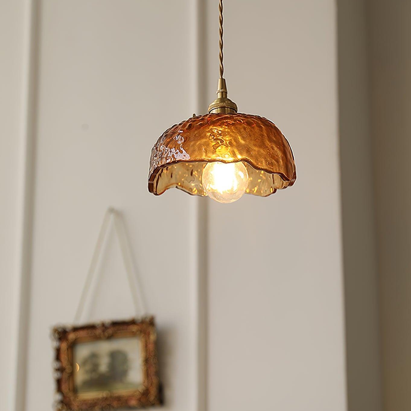 Classic Golden Glass Hanging Lamp