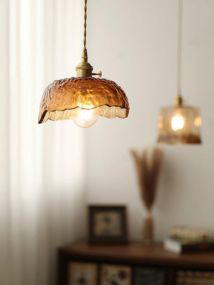 Classic Golden Glass Hanging Lamp