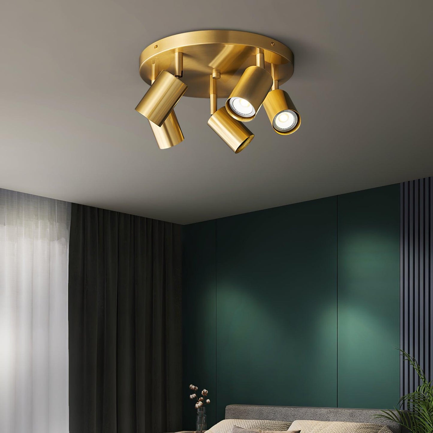 BrassAura | Elegant Adjustable Modern Ceiling Light Fixture with GU10 Spotlights 3