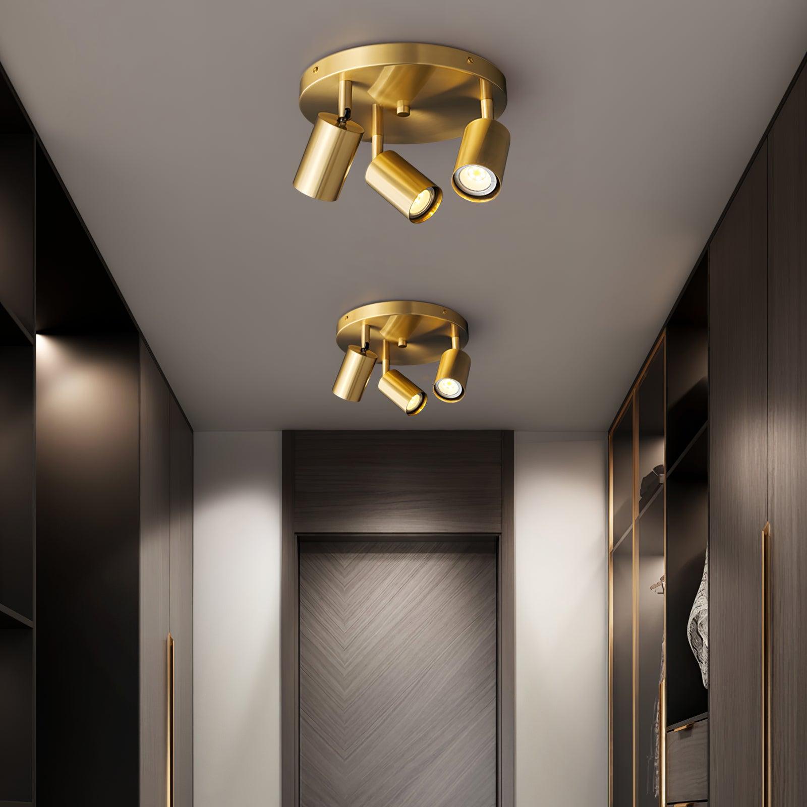 BrassAura | Elegant Adjustable Modern Ceiling Light Fixture with GU10 Spotlights 4