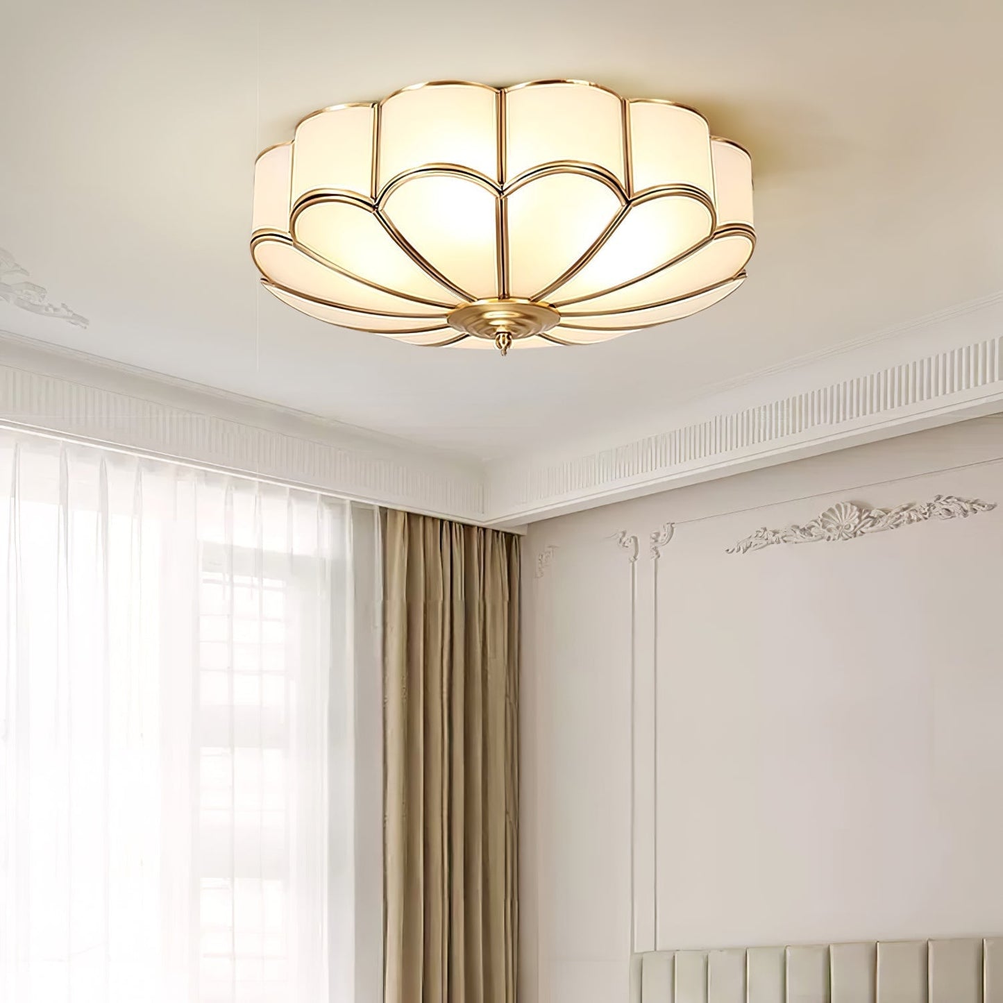 BrassGlow | Elegant Classic Copper Flush Mount Ceiling Light Fixture 2