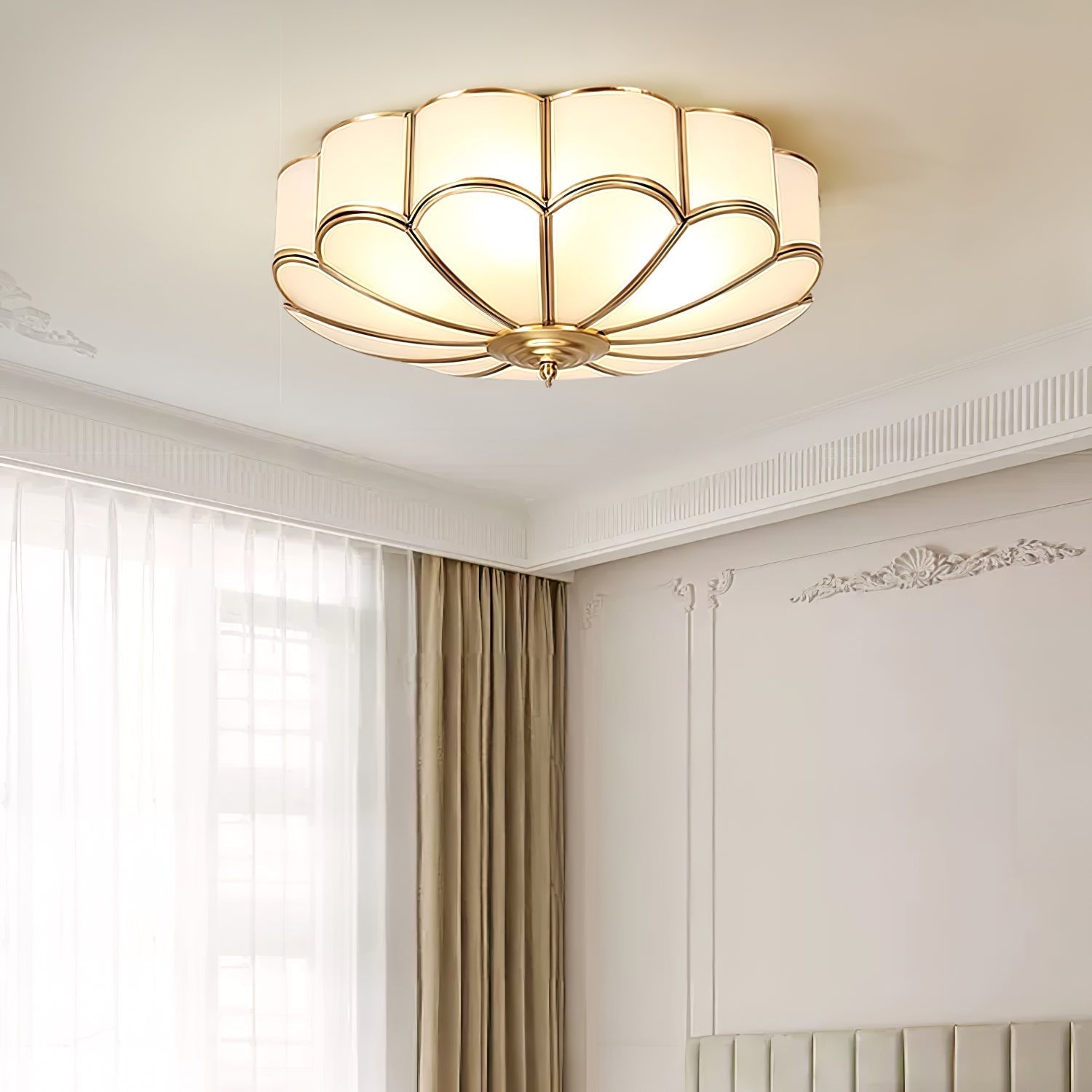BrassGlow | Elegant Classic Copper Flush Mount Ceiling Light Fixture 2