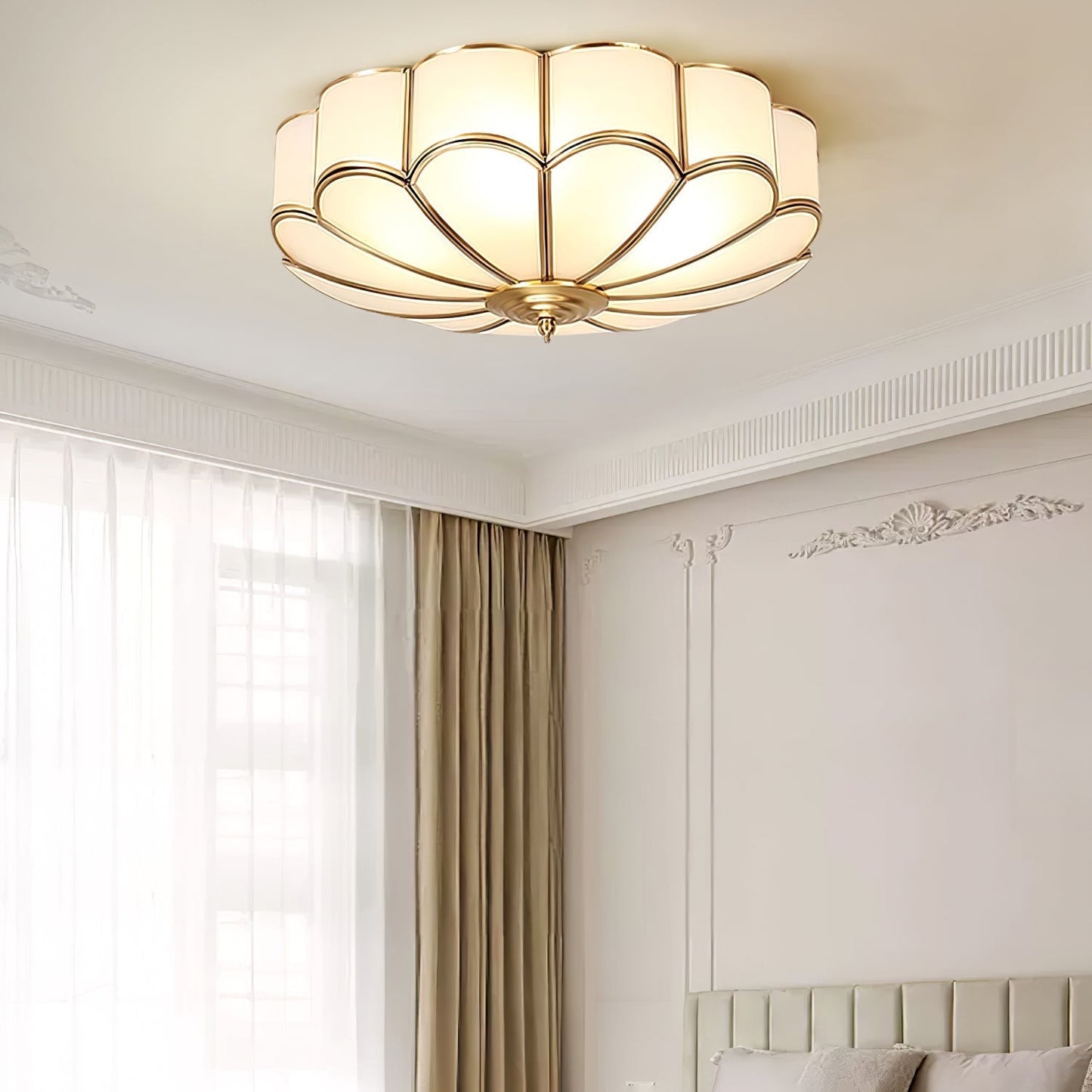 BrassGlow | Elegant Classic Copper Flush Mount Ceiling Light Fixture 3