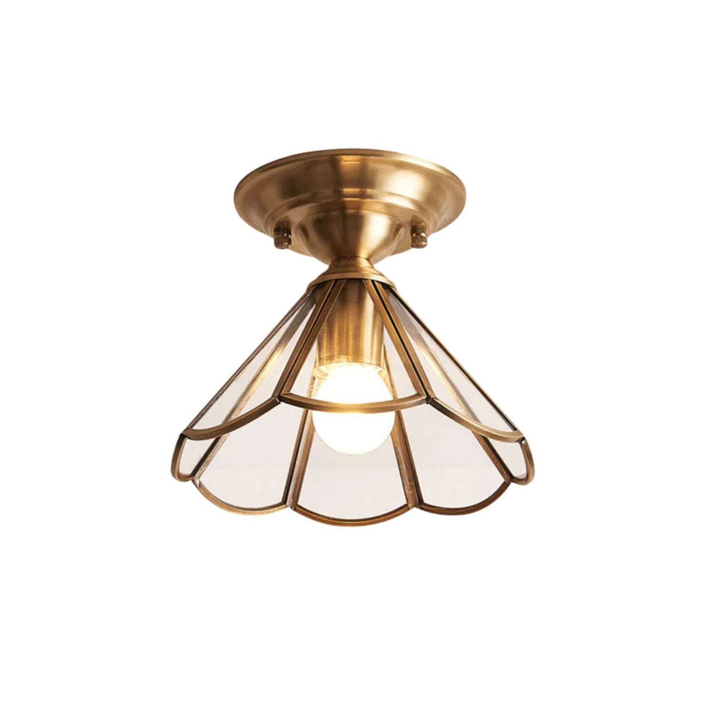 BrassGlow | Elegant Modern Glass Ceiling Light Fixture for Cozy Spaces 1