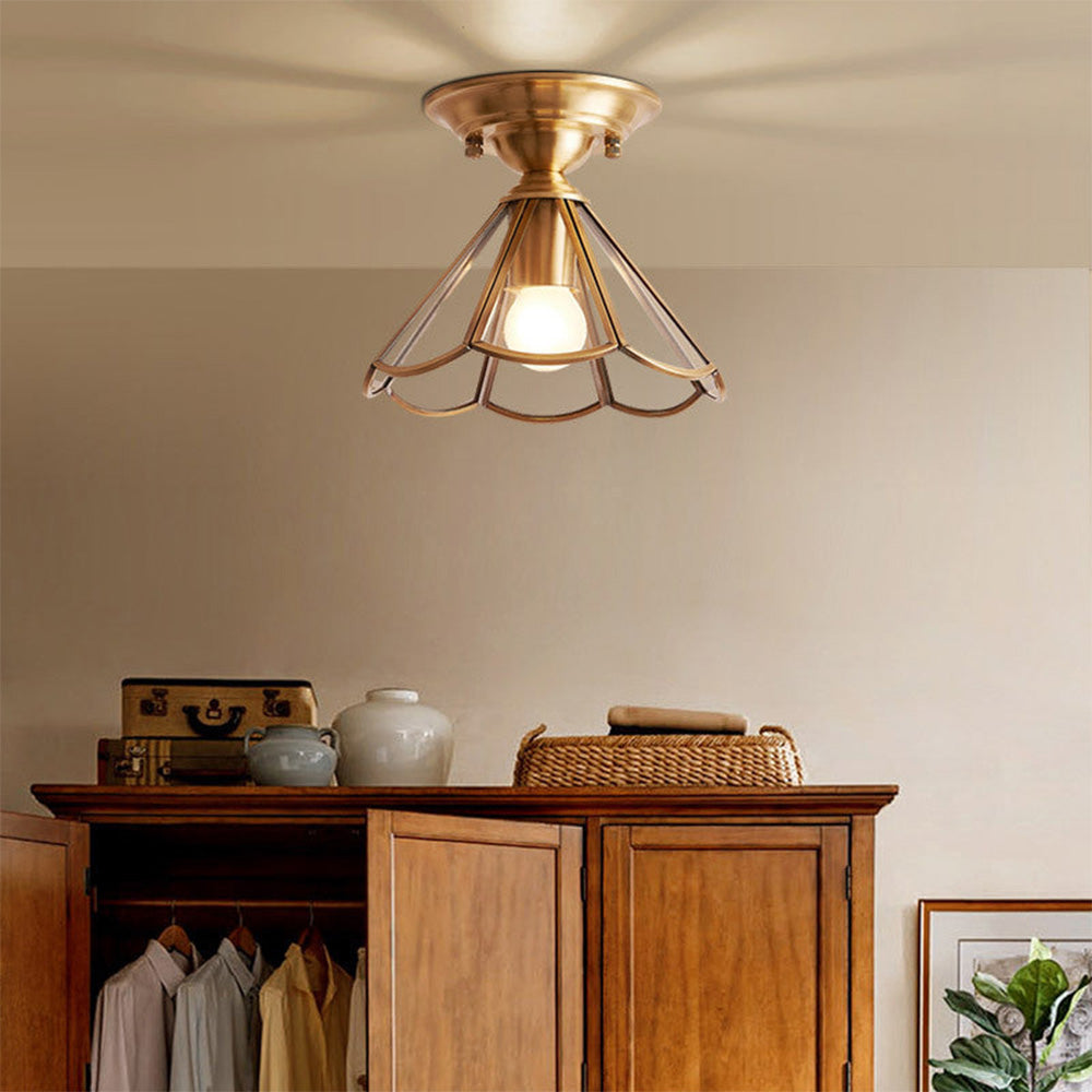 BrassGlow | Elegant Modern Glass Ceiling Light Fixture for Cozy Spaces 2