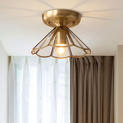 BrassGlow | Elegant Modern Glass Ceiling Light Fixture for Cozy Spaces 3