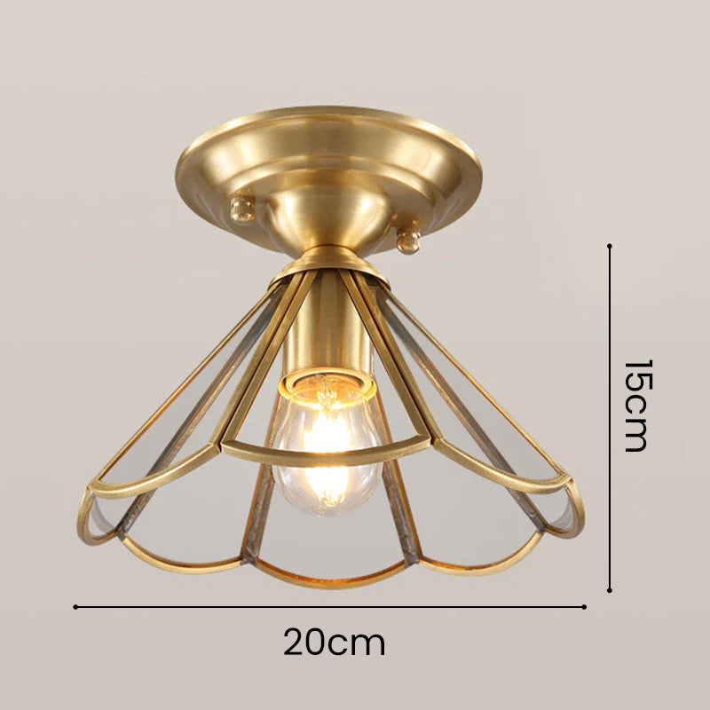 BrassGlow | Elegant Modern Glass Ceiling Light Fixture for Cozy Spaces 7