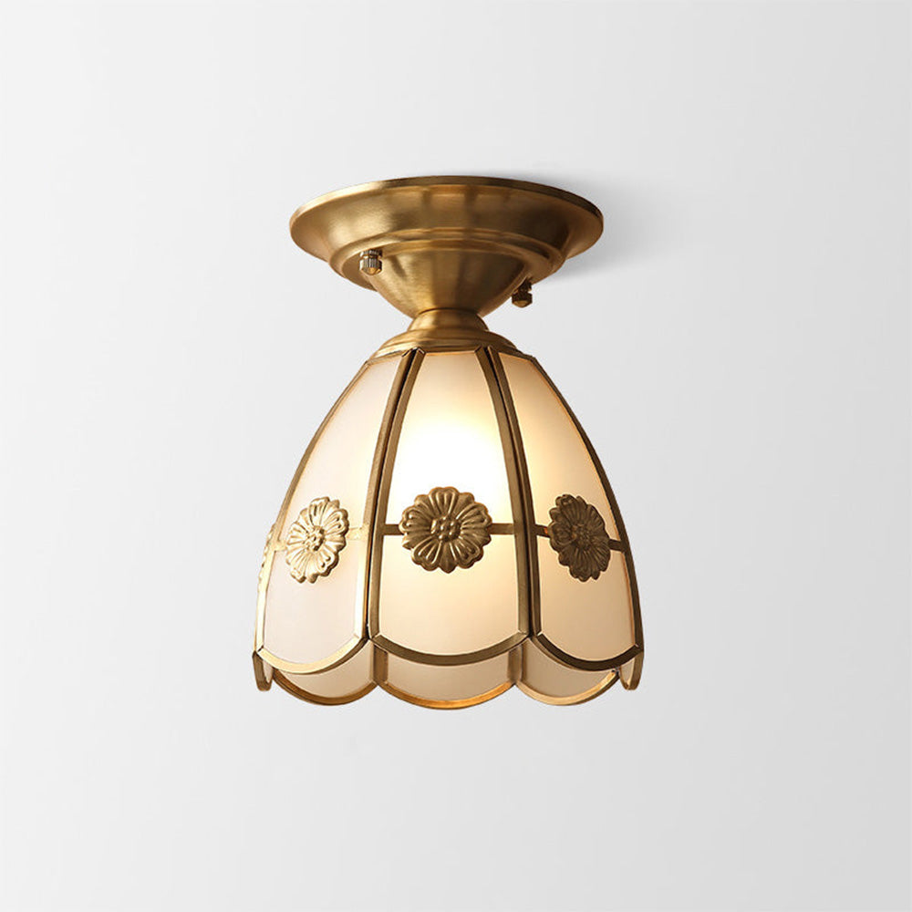 BrassGlow | Elegant Modern Glass Ceiling Light Fixture for Cozy Spaces 9