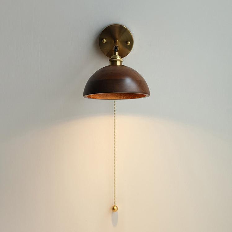 Luxury Wooden Adjustable Wall Lamp with Swing Arm Shade - Lusomart