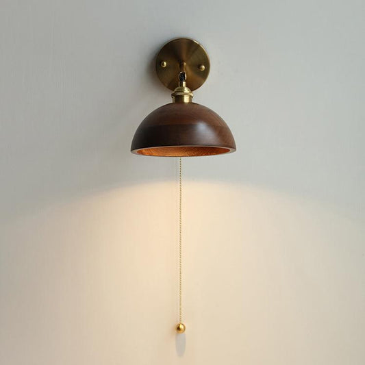 Luxury Wooden Adjustable Wall Lamp with Swing Arm Shade - Lusomart