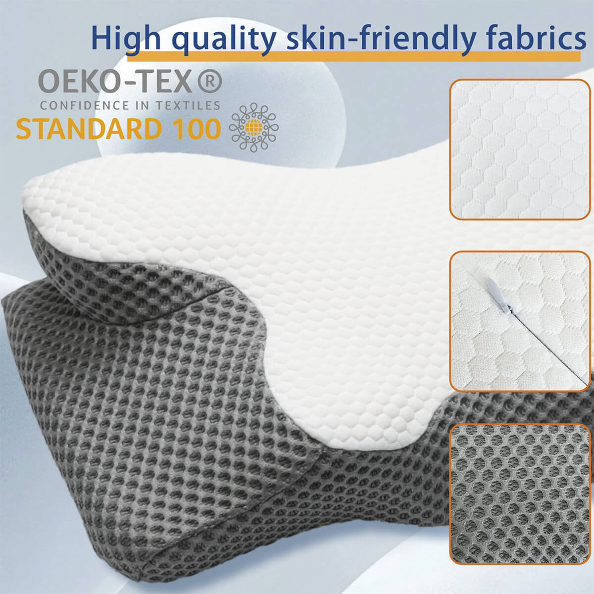 Contour Neck Memory Foam Pillow With Cool Cover