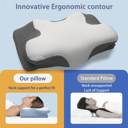 Contour Neck Memory Foam Pillow With Cool Cover
