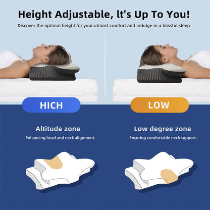 Contour Neck Memory Foam Pillow With Cool Cover