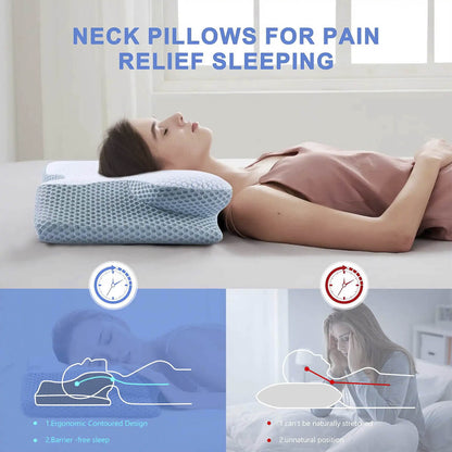 Contour Neck Memory Foam Pillow With Cool Cover