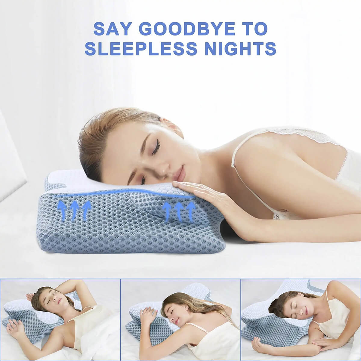 Contour Neck Memory Foam Pillow With Cool Cover