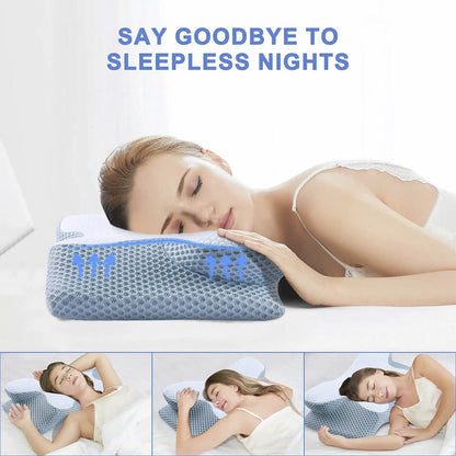 Contour Neck Memory Foam Pillow With Cool Cover