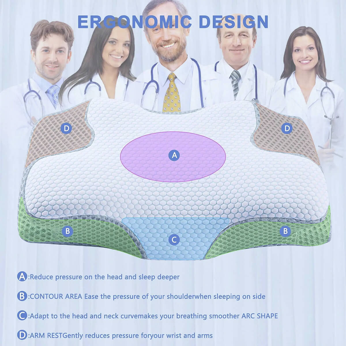 Contour Neck Memory Foam Pillow With Cool Cover