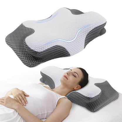 Contour Neck Memory Foam Pillow With Cool Cover