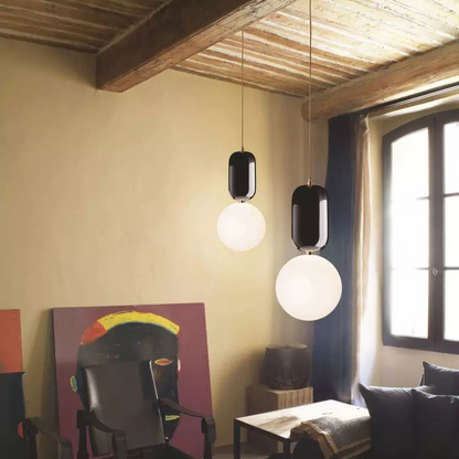 Sleek Dual Glass Hanging Lamp