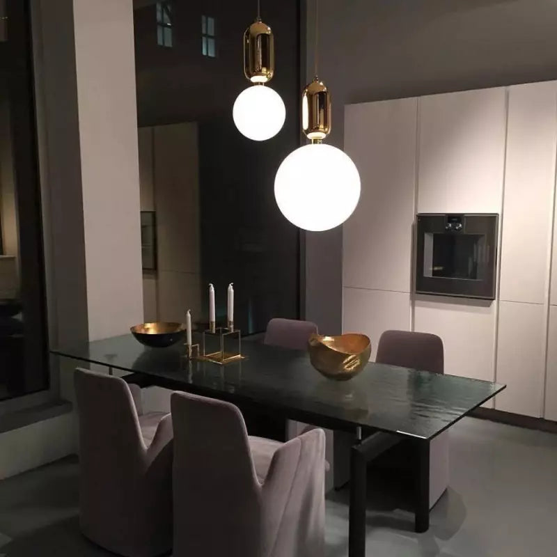 Sleek Dual Glass Hanging Lamp