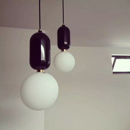 Sleek Dual Glass Hanging Lamp