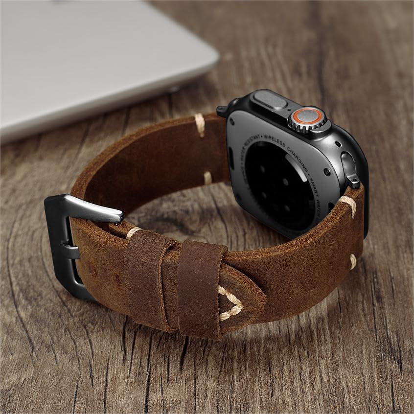 Classic Brown Leather Band for Apple Watch