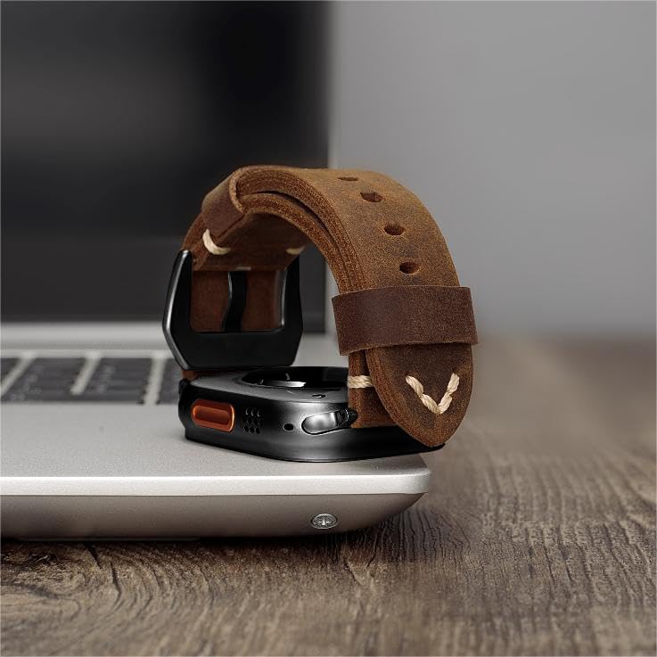 Classic Brown Leather Band for Apple Watch