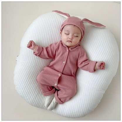 BunnySnug™ – Ribbed Romper with Rabbit Tail – Unisex Baby Outfit 3