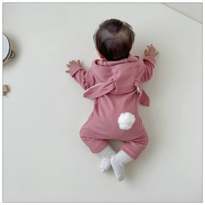 BunnySnug™ – Ribbed Romper with Rabbit Tail – Unisex Baby Outfit 4