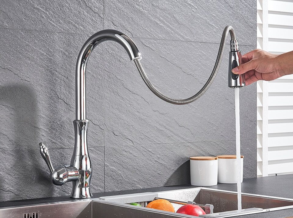 Brushed Stainless Steel Kitchen Sink Faucet