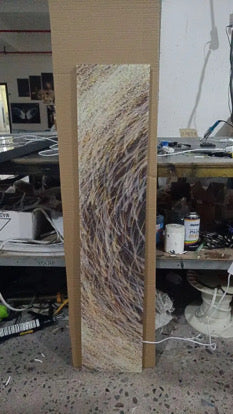Rustic Fabric Panel Wall Light