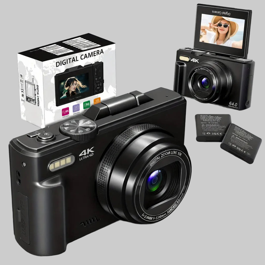 Portable 4K WiFi Camera Flip Screen Vlog Cam - Lusomart