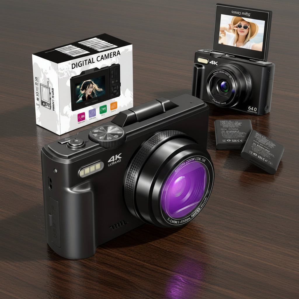 Portable 4K WiFi Camera Flip Screen Vlog Cam