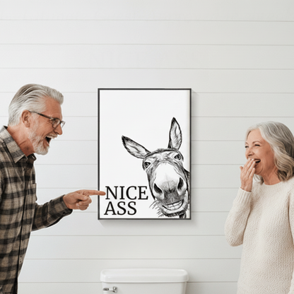 Comical Bathroom Wall Decor Farmhouse Style Canvas Print - Lusomart