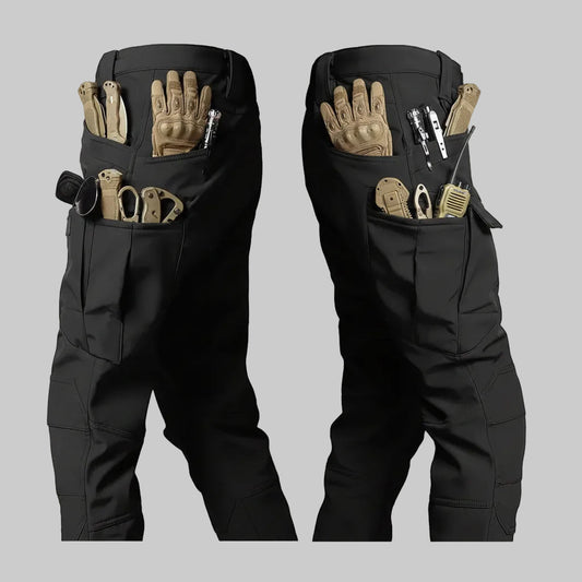 Warm Fleece Lined Outdoor Cargo Pants For Men - Lusomart