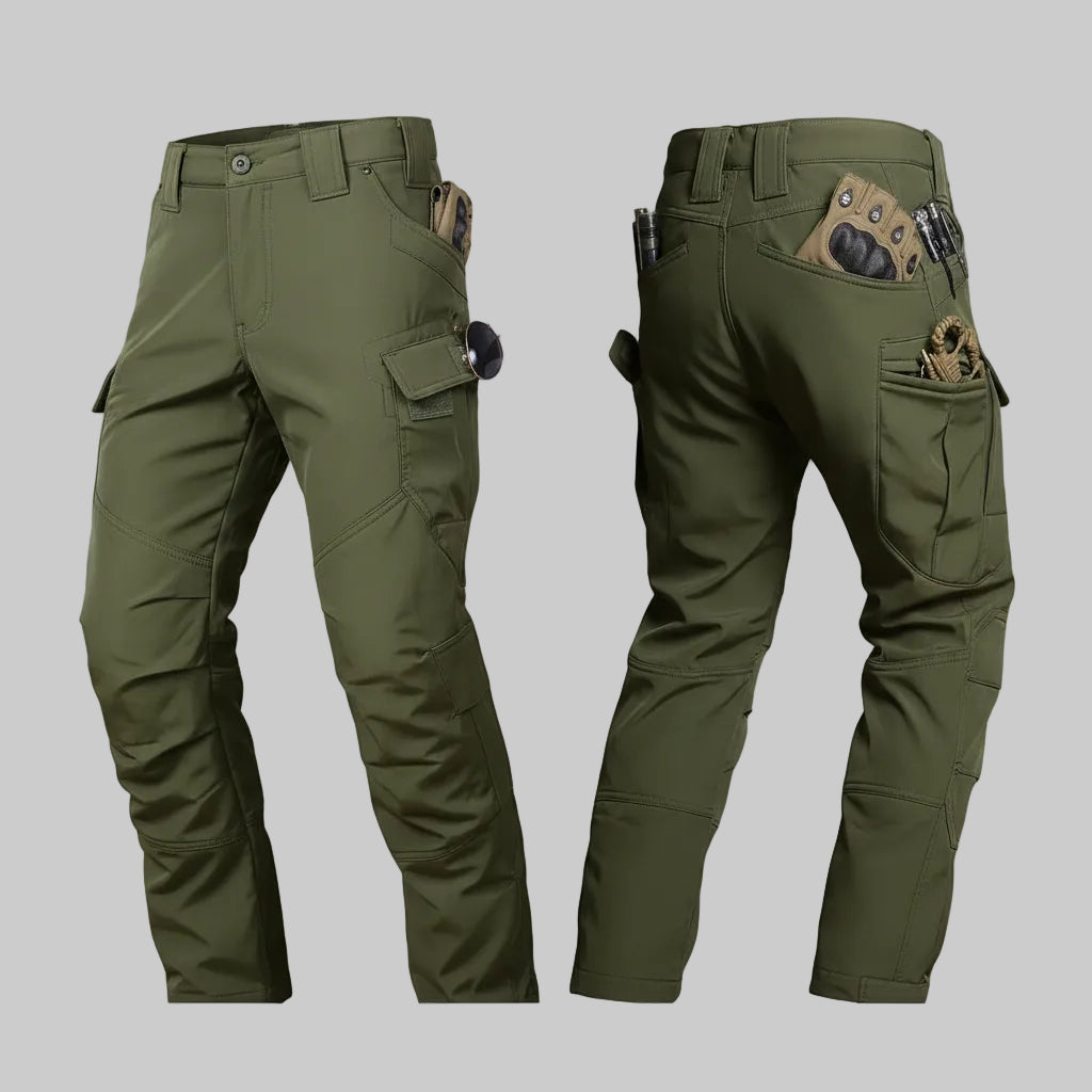 Warm Fleece Lined Outdoor Cargo Pants For Men